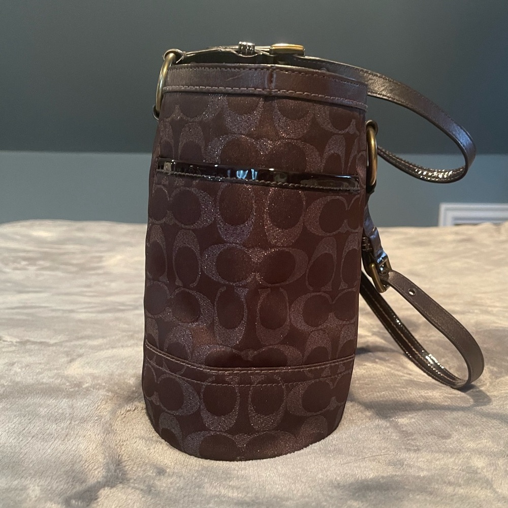 Coach Metallic Lurex Studded Jacquard Sig C Leather Tote w/ Matching Wristlet - Picture 4 of 9